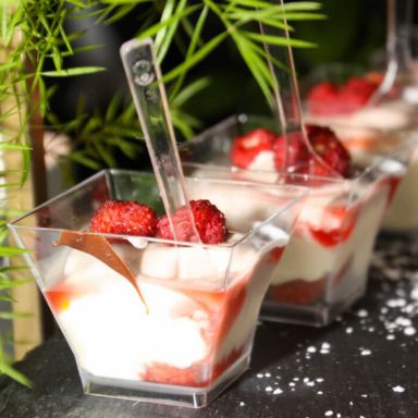 Elite Kosher strawberries and cream dessert